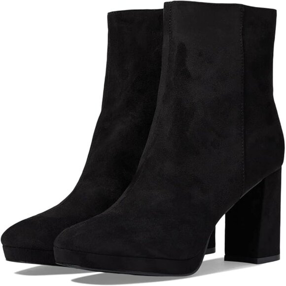 anne klein adonna platform black suede boots new block heel sz 7 m - Picture 2 of 5